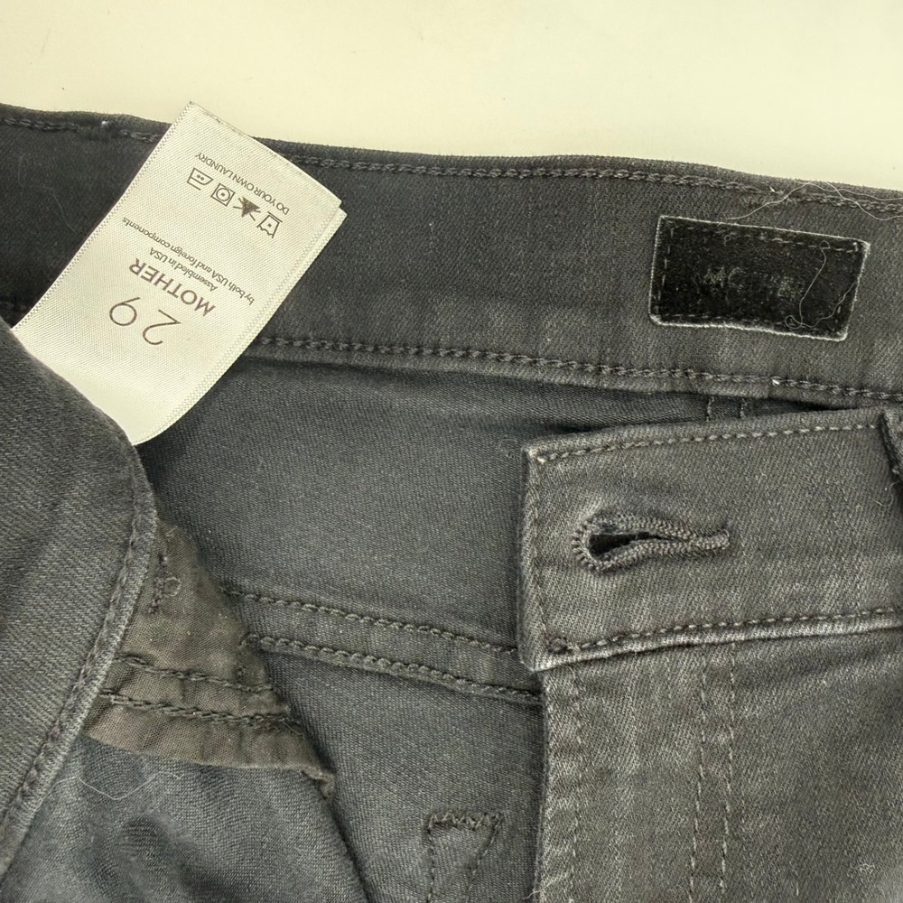 Mother The Hustler Ankle Fray Jeans Womens 29 Black Excellent Not Guilty - Picture 6 of 9